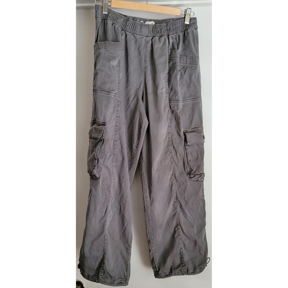 C&C California Womens Cargo Pants L Grey Casual Trousers Athleisure Lightweight